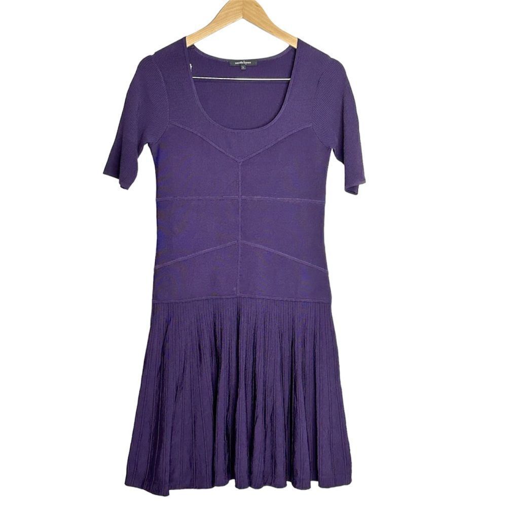 Nanette Lenore Pleated Purple Midi Dress Size Large‎